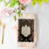 Menu de mariage en dentelle victorienne rococo de