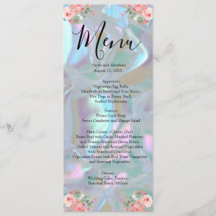 Menu de mariage en faux nacre