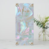 Menu de mariage en faux nacre (Debout devant)