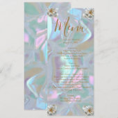 Menu de mariage en faux nacre (Devant / Derrière)