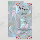 Menu de mariage en faux nacre (Devant / Derrière)