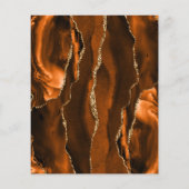 Menu de mariage en marbre agate orange brûlé doré (Dos)