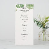 Menu de mariage en marbre avec feuilles de palmier (Debout devant)