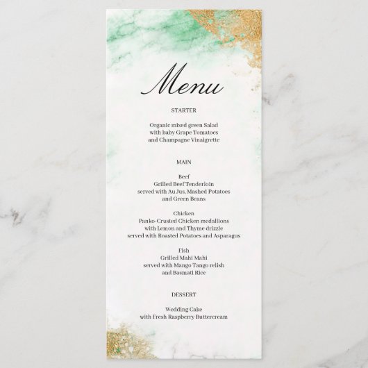 Menu de mariage en marbre Classique Luxe (Devant)