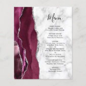 Menu de mariage en marbre d'agate argenté de Bourg (Devant)