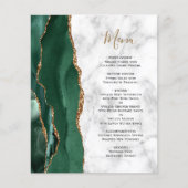 Menu de mariage en marbre d'agate vert émeraude à (Devant)