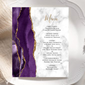 Menu de mariage en marbre d'agate violet or Budget