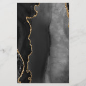 Menu de mariage en marbre noir doré Agate haut de  (Dos)