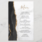 Menu de mariage en marbre noir doré Agate haut de  (Devant)