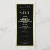Menu de mariage en marbre noir et blanc (Devant)