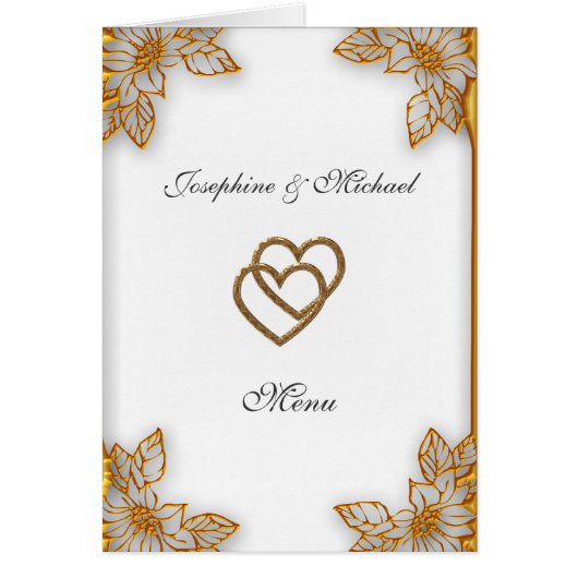 Menu de mariage en or blanc (Devant)