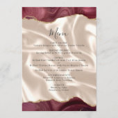 Menu de mariage en soie d'agate dorée de Bourgogne (Devant)