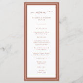 Menu de mariage en terracotta (Devant)