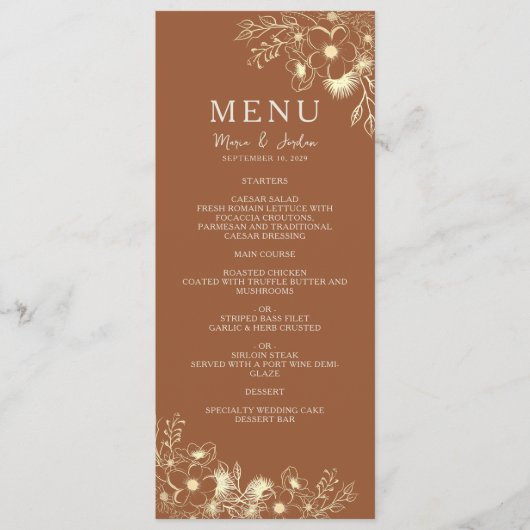 Menu de mariage en terre cuite (Devant)