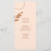 Menu de mariage en terre cuite bronzée moderne (Dos)