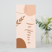 Menu de mariage en terre cuite bronzée moderne (Debout devant)
