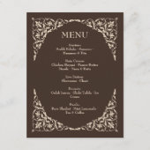 Menu de mariage Espresso Luxe marron et beige (Devant)