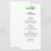 Menu de mariage estival botanique. Menu de dîner v (Devant / Derrière)