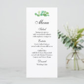 Menu de mariage estival botanique. Menu de dîner v (Debout devant)