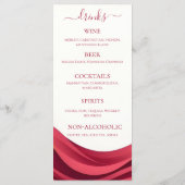 Menu de mariage et de bar en Bourgogne (Dos)