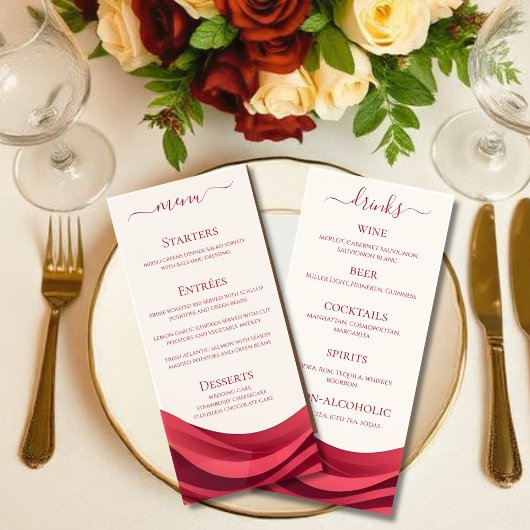Menu de mariage et de bar en Bourgogne