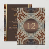 Menu de mariage et numéro de table Rustic Grooves (Devant / Derrière)