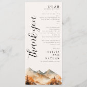 Menu de mariage et remerciements de Fall Mountain (Dos)