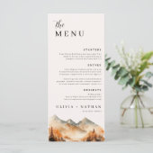 Menu de mariage et remerciements de Fall Mountain (Debout devant)