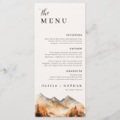 Menu de mariage et remerciements de Fall Mountain (Devant)