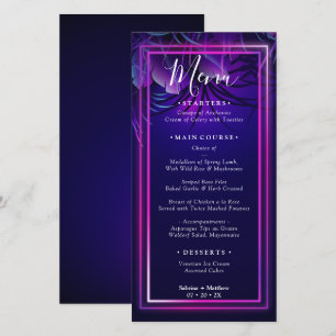 Menu de mariage Étonnant feuillage Tropical Néon
