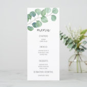 Menu de mariage - Eucalyptus aquarelle (Debout devant)
