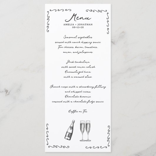 Menu de mariage fantaisiste (Devant)