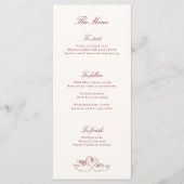 Menu de mariage fantaisiste avec cygnes illustrés (Devant)