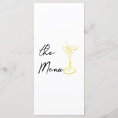 Menu de mariage fantaisiste jaune blanc dessiné à (Dos)