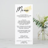 Menu de mariage fantaisiste jaune blanc dessiné à (Debout devant)