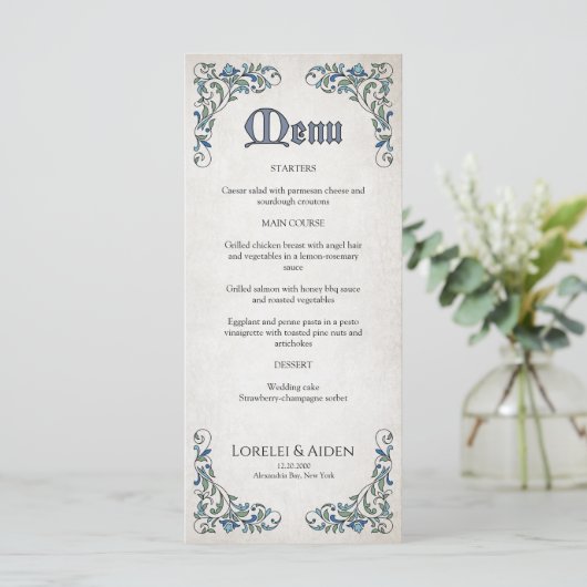 Menu de mariage fantasy pour joueurs d'épée (Debout devant)