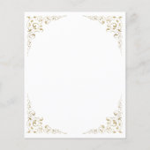 Menu de mariage feuillage de script Budget Gold (Dos)