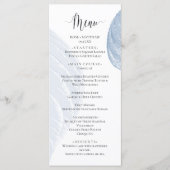 Menu de Mariage feuille bleu outrepassant (Devant)
