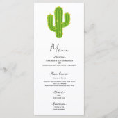Menu de mariage Fiesta Cactus Cœur Jaune Amour (Devant)