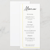 Menu de mariage Fil d'Or Simple (Devant / Derrière)