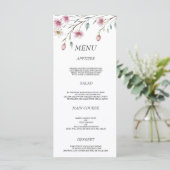 Menu de mariage fleur de printemps lilas menthe bl (Debout devant)