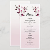 Menu de mariage Fleur d'orchidée rose et blanc (Devant / Derrière)