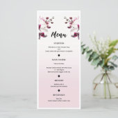 Menu de mariage Fleur d'orchidée rose et blanc (Debout devant)