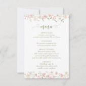 Menu de mariage Fleur Rose et Verdure (Devant)