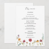 Menu de mariage Fleur sauvage en fleurs (Devant / Derrière)