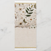 Menu de mariage Fleurs botaniques de la beauté de  (Dos)