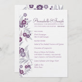 Menu de mariage - fleurs de cerisier (Devant / Derrière)