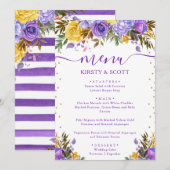 Menu de mariage Fleurs de printemps aquarelle Boho (Devant / Derrière)