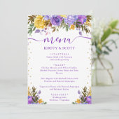 Menu de mariage Fleurs de printemps aquarelle Boho (Debout devant)