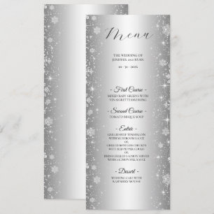Menu de mariage flocons de neige Hiver élégant